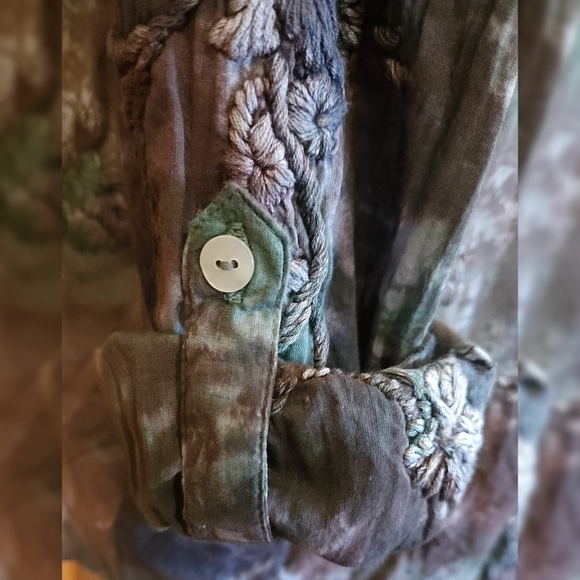 Kyla Seo Tie Dye Button Up Top Sz S - Picture 5 of 12